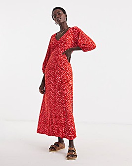 Puff Sleeve Soft Touch Jersey Dress