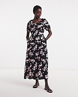 Cap Sleeve Milkmaid Midi Dress