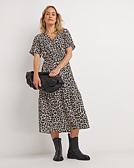 Leopard Printed Button Through Dress