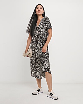 Leopard Printed Button Through Dress