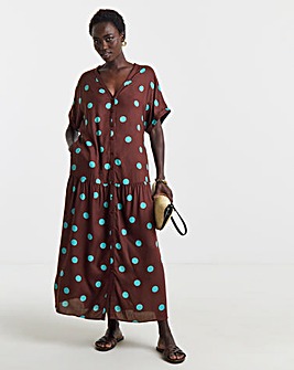 Drop Waist Button Through Dress