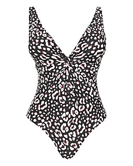 Animal Twist Front Non Wired Swimsuit
