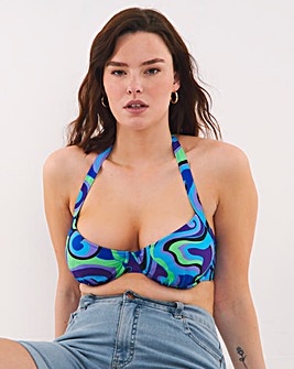 Swirl Mix And Match Underwired Padded Plunge Bikini Top