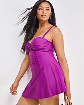 Underwired Tummy Control Twist Front Swimdress