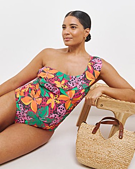 Simply Be One Shoulder Tummy Control Swimsuit