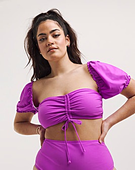 Katerini Bikini Top With Detachable Puff Sleeves