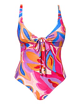 Tie Front Plunge Swimsuit