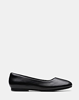 Clarks Black Leather Livia Lily Shoes - Standard Fit (D)
