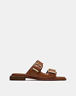 Clarks Tan Ariany Strap Leather Sandals - Standard Fit (D)