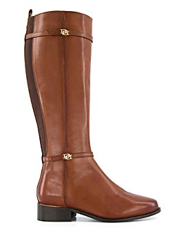 Dune Tap Buckle Trim Knee High Boots E Fit