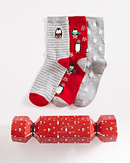 3 Pair Pack Christmas Cracker Socks