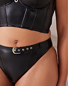 Simply Be Leather Look Open Back Brief