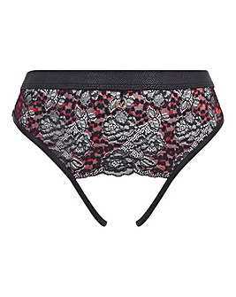 Simply Be Leather & Lace Crotchless Brief