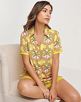 Chelsea Peers Jersey Palm Print Short Pyjama Set