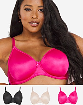 Pretty Secrets 3 Pack Claire Moulded Full Cup Wired Bras