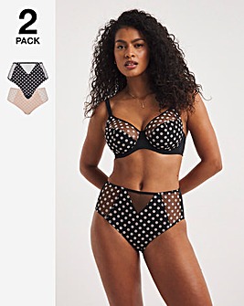 Pretty Secrets 2 Pack Everyday Hannah Spot Mesh Briefs