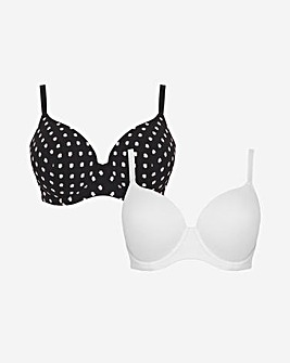 2 Pack Feather Touch Barely There T-Shirt Bras