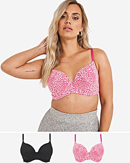 2 Pack Feather Touch Barely There T-Shirt Bras