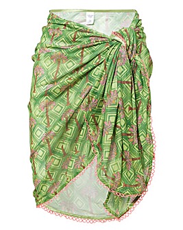 Chelsea Peers Tie Waist Palm Print Midi Sarong