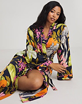 Cyberjammies Woven Floral Print Long Dressing Gown