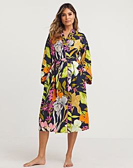 Cyberjammies Woven Floral Print Long Dressing Gown
