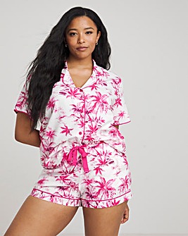 Cyberjammies Palm Print Short Pyjama Set White Mix