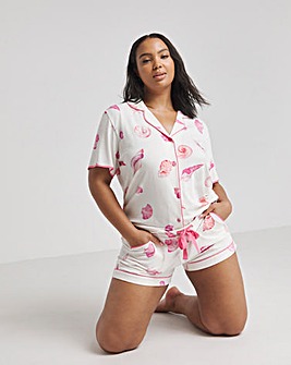 Cyberjammies Shell Print Short Pyjama Set Cream Mix