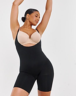 Spanx Everyday Seamless Medium Control Open Bust Bodysuit Black