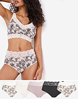 5 Pack Lace Top Full Fit Briefs