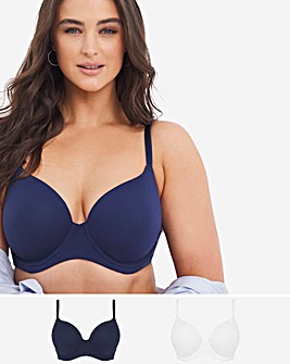 2pk Feather Touch Barely There T-Shirt Bra