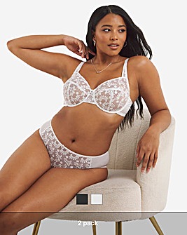 2 Pack Lesley Everyday Embroidered Full Cup Bras