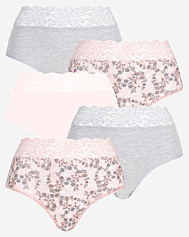 5PK Lace Top Full Fit Briefs