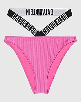 Calvin Klein Intense Power Rib High Leg Cheeky Bikini Bottom
