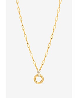 Jon Richard 18K Gold Plated and Pave Link Chain Necklace
