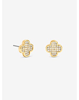 Jon Richard Gold Plated Micro Pave Stud Earrings