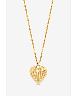 Jon Richard Gold Plated Ridge Heart Long Pendant