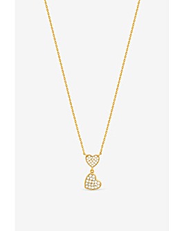 Jon Richard 18K Gold Plated Micro Pave and Heart Necklace