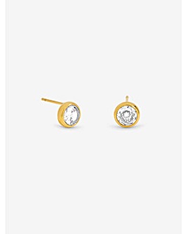 Jon Richard Waterproof Gold Plated Crystal Besel Stud Earrings