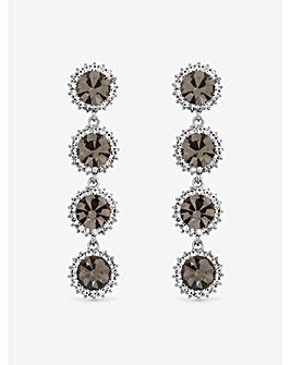 Jon Richard Black Diamond Statement Drop Earrings
