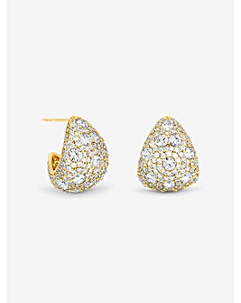 Jon Richard Gold Plated Crystal Large Dome Earrings