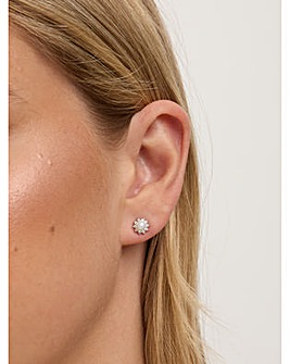 Jon Richard Rhodium Plated Mini Pearl and Crystal Earrings