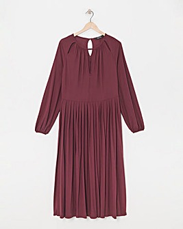 2 In 1 Pleated Keyhole Detail Dress