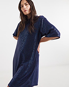 Short Sleeve Sparkle T-Shirt Dress