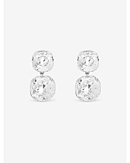 Jon Richard Rhodium Plated Crystal Statement Stone Drop Earrings