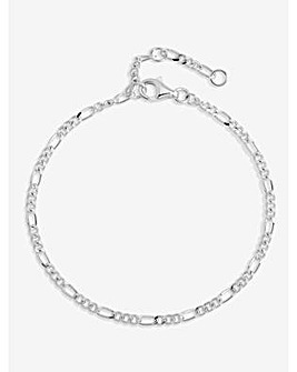 Simply Silver Sterling Silver 925 Figaro Chain Bracelet