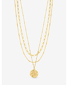 Mood Gold Molten Coin Multirow Pendant