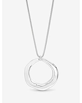 Mood Silver Polished Abstract Long Open Pendant