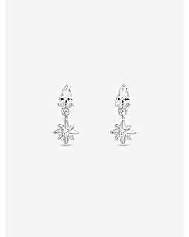 Simply Silver Sterling Silver 925 Cubic Zirconia Celestial Mini Drop Earrings