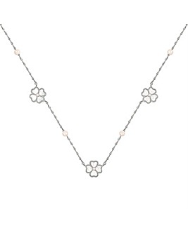 Radley Silver Plated MOP Flower Necklace