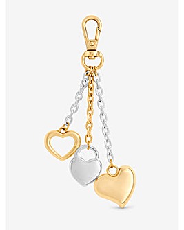 Mood Two Tone Plated Heart Bag Charm